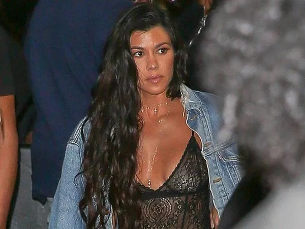 kourtney kardashian see through top