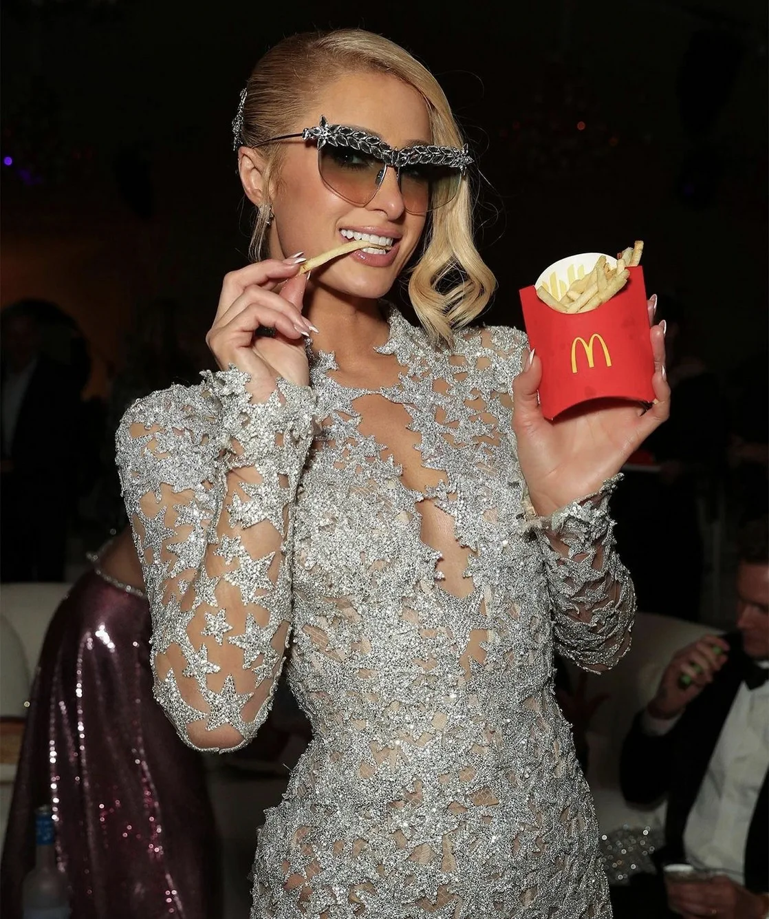 Paris Hilton In A See Through Dress At Her Own Wedding