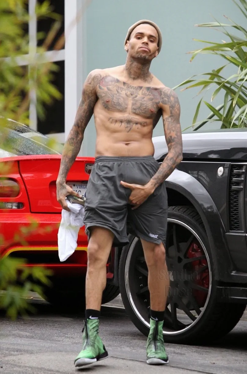 Chris Brown penis shots