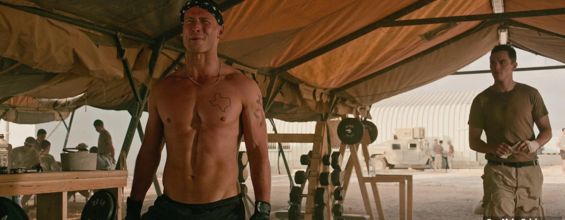 Glen Powell shirtless