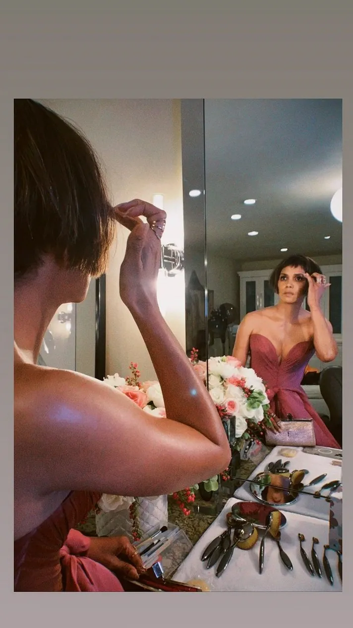 Halle Berry BTS Oscars Party 2021