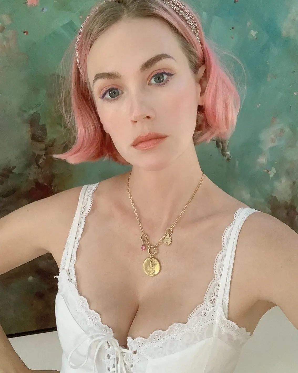 January Jones Wearing Small Bra