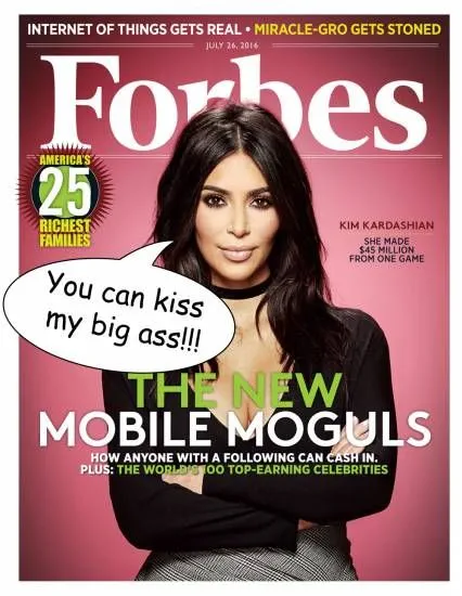 フォーブス誌の表紙を飾るキム・カーダシアン