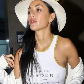 Nicole Scherzinger Nipples sa See Through White Top